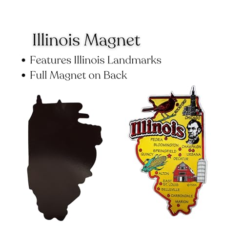 Imán Decorativo Estado Illinois 2.6x4.4 pulgadas miniatura 3