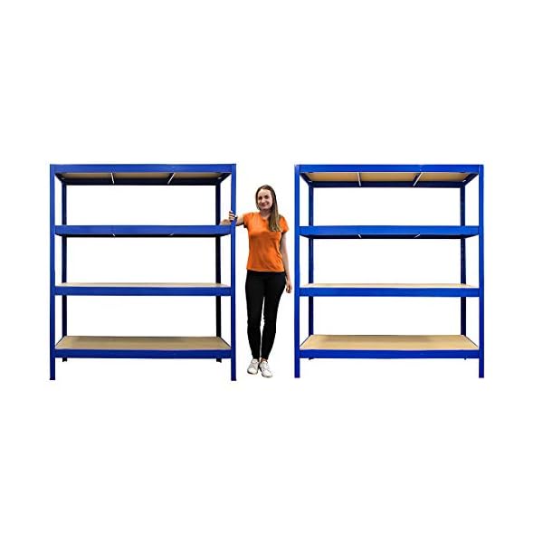 Certeo Mega Deal | 2X Schwerlastregal – Tiefe 60 cm - 450 kg pro Fachboden | Metallregal Kellerregal Lagerregal…