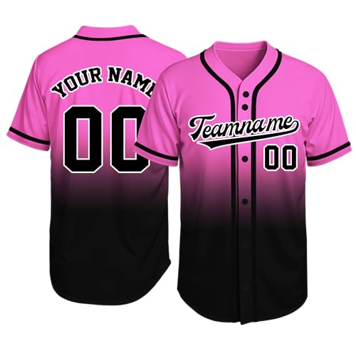 Image of Custom Baseball Jersey Personalized Stitched or Printed Name Number Baseball Shirt Sports Uniform Gifts for Men Women Youth
