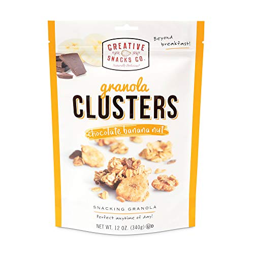 Creative Snacks Chocolate Banana Nut Granola Clusters, Great for Snacking or Cereal, 12 ounce bag