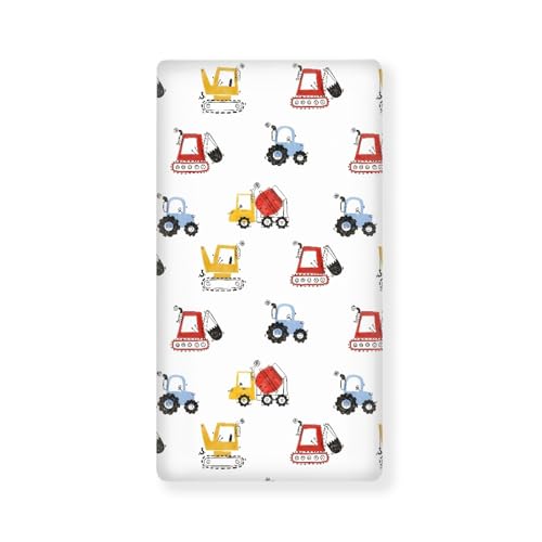 Image of Truck Baby Crib Sheets for Boys Girls Colorful Trucks Fitted Crib Sheet for Standard Crib and Toddler Mattress Cute Baby Mattress Sheets Toddler Bed Sheet 52x28x8 in