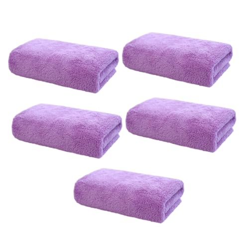 MUSISALY 5個マイクロファイバー フェイスタオル 洗顔 ウォッシュクロス メイク落とし タオル 吸水性 繰り返し使用可能 旅行にも 自宅用