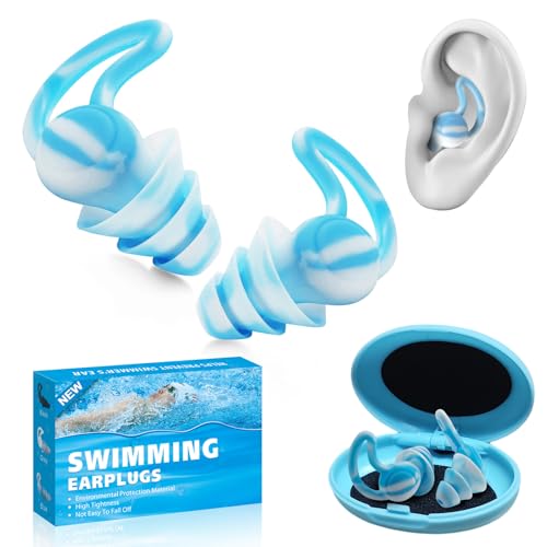 Ohrstöpsel Schwimmen für Erwachsene, Wasserdichte Wiederverwendbare Weiches Silikon Ohrstöpsel...