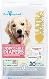 Paw Inspired Disposable Female Dog Diapers, XL Size, 20 Count