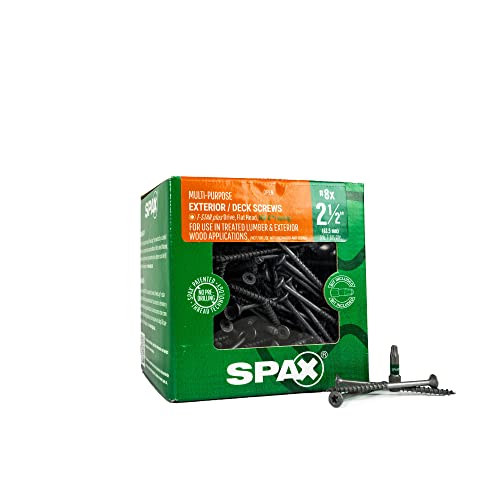 SPAX #8 x 2-1/2' Exterior Flat Head Deck Wood Screws Construction Torx T-Star Plus (375 EA) 3 LB Bit Included Rust Resistant