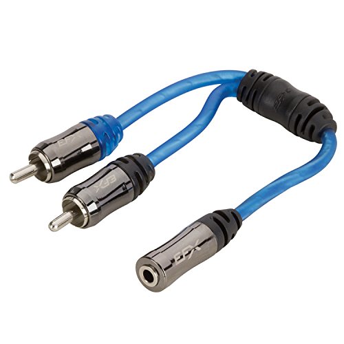 SCOSCHE Reference Series AUX 3.5mm Female to RCA Adapter; Metal Micro Barrel Frosted Blue Retail Window Box