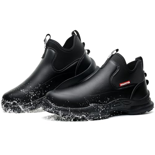 ORISTACO Non Slip Kitchen Chef Shoes Waterproof Lightweight Nursing Garden Food Service Leather Work Clogs