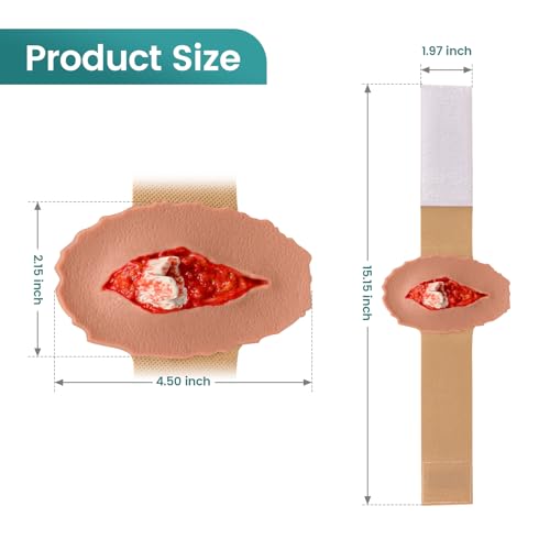 Image of Wound Packing Trainer, Strap-On Open Fracture, Second Degree | Open Fracture Wound Simulation with Adjustable Strap for Packing and Dressing Practice on Manikin Arms or Legs