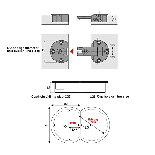 Likerainy 90 Degree 3D Adjustable Flap Lid Concealed Hinge 35Mm For Furniture Gate Cabinet Door Folding Holder Nickel-Plated Furniture Fittings Cupboard Wardrobe Hinges Pack Of 4 #TOP1
