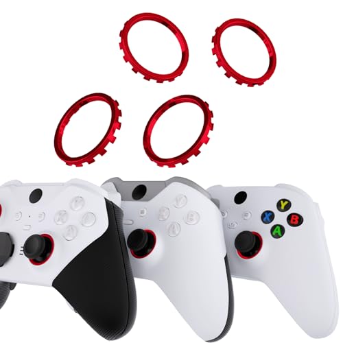 Image of eXtremeRate Replacement Accent Rings for Xbox Elite Series 2 Core | for Elite Series 2 | for Xbox One Elite | for eXtremeRate ASR Version Shell for Xbox Series X /S Controller - Chrome Red