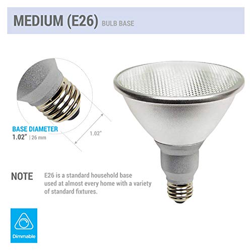 Image of KOR K21471 PAR38 LED Flood Bulbs, 100W Equivalent, Dimmable, 3000K, 2 Pack