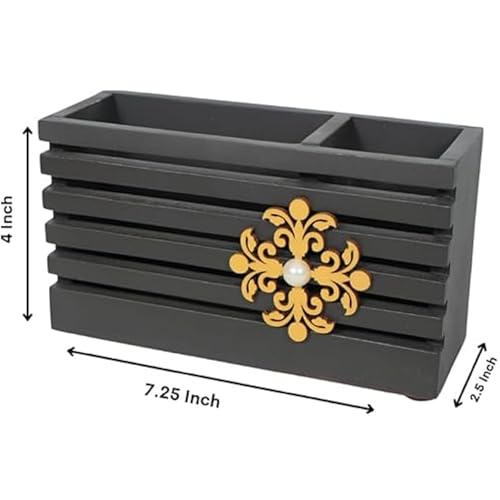 Image of Decorative Embossed Design Pencil and Pen Stand | Desk Organizer for Stationery Storage | Suitable for Office Desk, Study Table, Home and Workspace Use (Design 8)