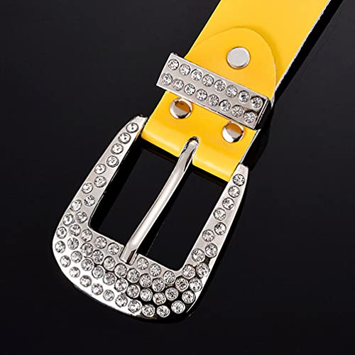 Women Rhinestone Belt for Jeans Pants Snap On Rhinestone Circle Studded Leather Belt Western Cowgirl3