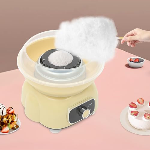 HarBin-Star - Zuckerwattemaschine, 500W Retro Cotton Candy Machine, Zuckerwatte Maschine mit Stäbchen und Messlöffel, Höhe 22 cm, Vorwärmzeit 3s, Zuckerwattenmaschiene für zuhause – Bild 5