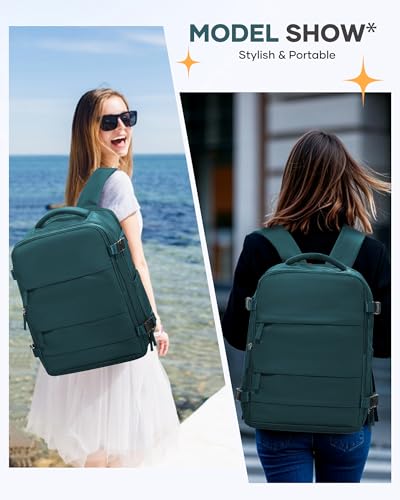 Image of coofay Large Travel Backpack Carry on Flight Approved Mochila De Viaje Carry on Backpack for Airplanes Spirit Airlines Personal Item Bag 18x14x8 Inches Travel Bag Traveling Backpack for Women Men