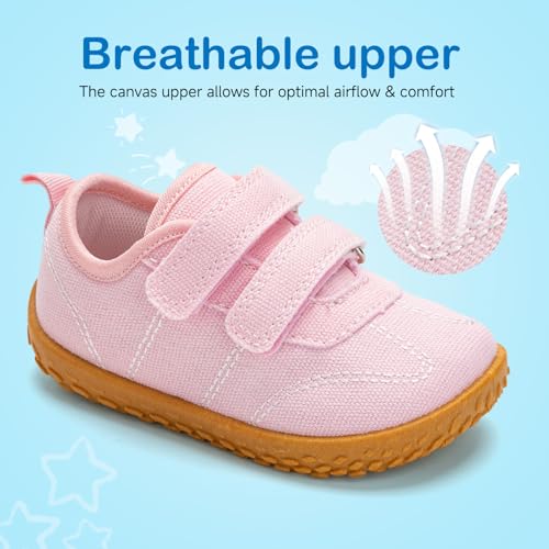tombik Toddler Canvas Shoes Lightweight Breathable Barefoot Sneakers for Boys & Girls Walking Running Play3