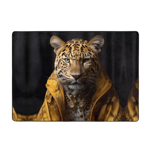 Tapis léopard en flanelle 203x147 cm pour décoration de chambre - 2