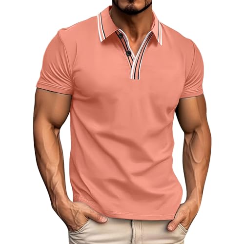 Polo manches courtes homme pour le bureau et les loisirs avec col rayé chic