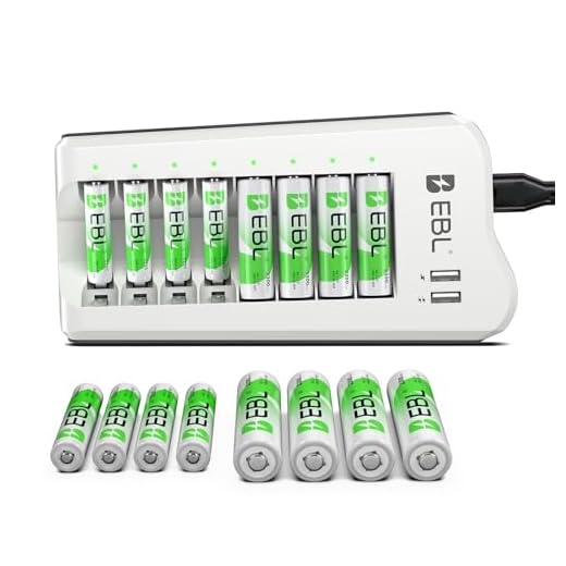 EBL AA AAA Battery Charger, 8 AA 2300mAh & 8 AAA 1100mAh NiMH, 2 USB Ports