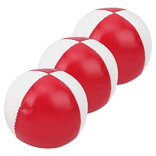 FILFEEL Juego de Pelotas de Malabarismo de Cuero PU de 3 Piezas para Recreación en Interiores y Práctica de Rendimiento - y Blanco (#1)