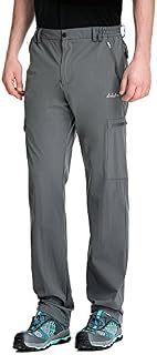 Clothin Men's Elastic-Waist Travel Pant Stretchy Lightweight Cargo Pant Quick Dry Breathable(Grey L-32)