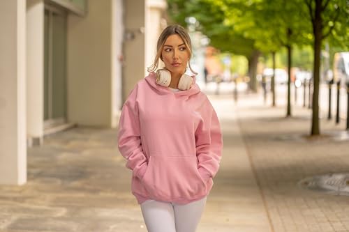 Lang Horn Malibo Collection Graphic Hoodie, Long Sleeve Sweatshirt, Oversized Y2K Streetwear, Teen Girls and Women Medium Pink - Image 5