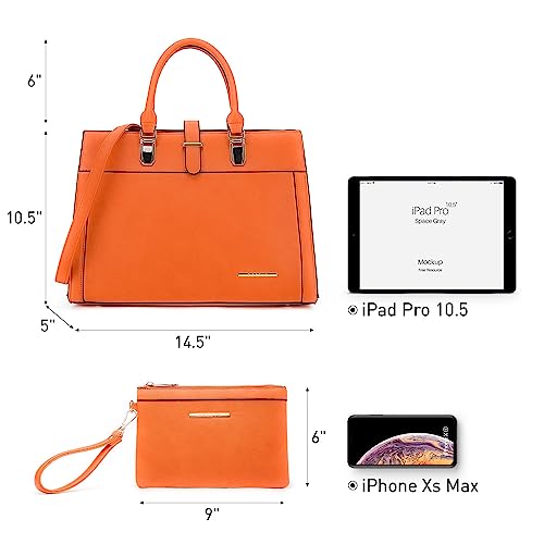 Bolso Satchel para Mujer con Asa y Correa en Naranja miniatura 4