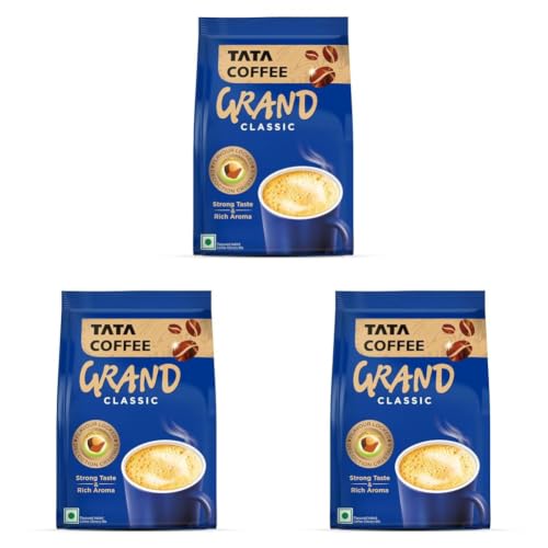Image of Tata Classic Instant Coffee, 100g Pouch, Chicory Mix With Strong Taste & Rich Aroma, With Flavour Locked Decoction Crystals (Pack of 3)