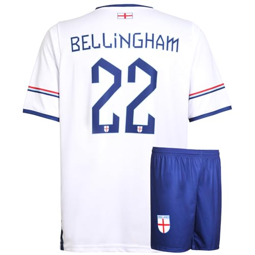 Kingdo Maillot de Foot - Tenue - l 'Angleterre Bellingham - Enfants et Adultes - L