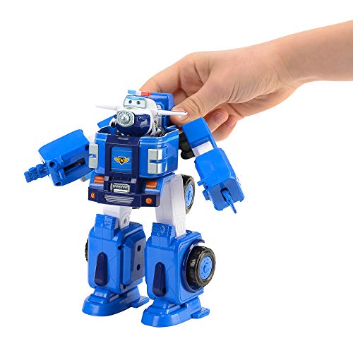 Super Wings- Series 1 EU720315 Transforming Vehicle Paul Flugzeug und Fahrzeug verwandelbar, Blau, 18 cm, Multicolor, 18 Centimeters (Alpha Animation & Toys Ltd