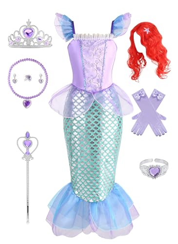 Vestido Princesa Sirena para Niñas 3-10 años
