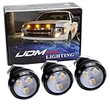 iJDMTOY SVT Raptor Style Amber LED Grille Lighting Kit Universal Fit For Truck or SUV, 3-Piece High Power Amber Yellow Grill Marker Light Set