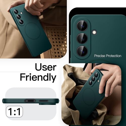 Image of JETech Magnetic Slim Cover Case for Samsung Galaxy S26, Compatible with MagSafe, Anti-Slip Grip & Full Camera Lens Protection, Ultra-Thin Lightweight Matte Finish Phone Cover (Midnight Green)