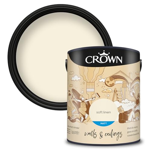 Crown Walls & Ceilings Matt Emulsion 5L - Soft Linen