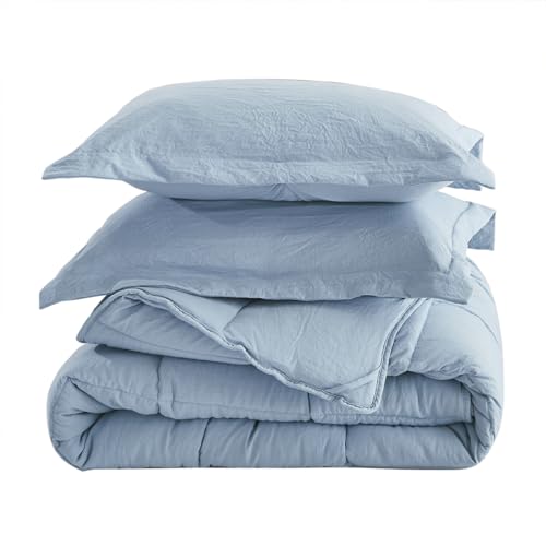 Image of HIG 3pc Blue Twin /Twin XL Bedding Comforter Set Duvet Insert Blanket