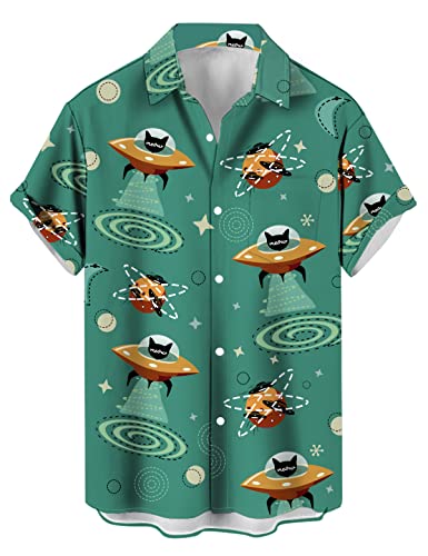 QIVICIMA Chemise bowling rockabilly années 50 homme XL