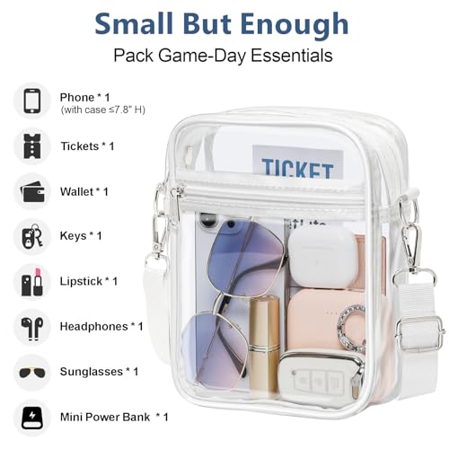 Image of PACKISM Clear Bag for Stadium Events - Clear Purses for Women Transparent Crossbody Messenger Bag for Concerts Game Day