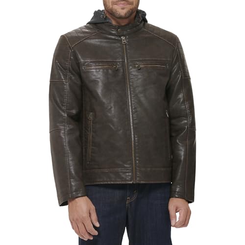Image of Levi's Men's Faux Leather Racer Jacket Coat