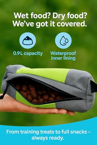 Flamingo Futterdummy für Hunde – Apportierbeutel & Futterbeutel HARO Grün – 20x7 cm – Befüllbar mit Snacks – Robustes Hundetraining Spielzeug