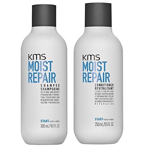 Kms California, shampoo Moist Repair da 300 ml e balsamo da 250 ml per capelli secchi