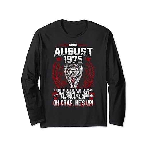 Agosto de 1975 divertido regalo de 46 cumpleaños nació agosto de 1975 Manga Larga