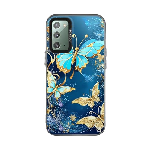 OUEAYIEN for Samsung Galaxy Note20 4G/Samsung Galaxy Note 20 5G Case,Slim Fit Thin Stylish Women Men Protective Cell Phone Case Cover for Samsung Note 20 LTE Galaxy Note20 5 G Butterfly Gold