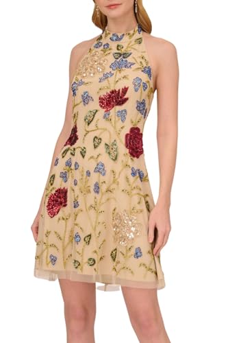 Image of Adrianna Papell Beaded Halter Dress Dress