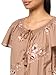 Lucky Brand Women's Flutter Sleeve Top, Taupe Floral, Medium