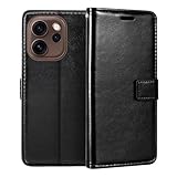 Shantime Lederhülle Kompatibel mit Oppo Reno 15 Pro Mini 5G, Business Design Magnetische Klapphülle, 3 Kartenfächer, Foto & Geheimfach(Schwarz)