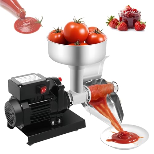 Macchina elettrica per Salsa di Pomodoro - con Filtro in Acciaio Inox per Salse Fatte in casa, Puree e marmellate con Imbuto Grande