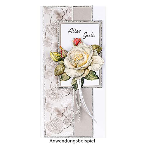 Ideen mit Herz Klappkarten-Set blanko | Faltkarten mit Umschlag | 50 Karten & 50 Umschläge | Karten zum Selbstgestalten (Kartengröße 10,5 x 21 cm | DIN lang)