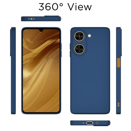 Image of Outlouders Back Cover for Poco C71 / Redmi A5 | Camera Protection | Durable Soft Matte Silicone Bumper Case (Blue)
