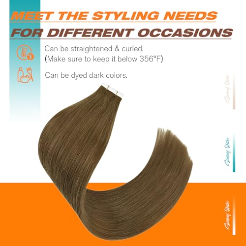 Image of Sunny Hair Tape in Hair Extensions 22Inch Long Light Brown 100g 40PCS