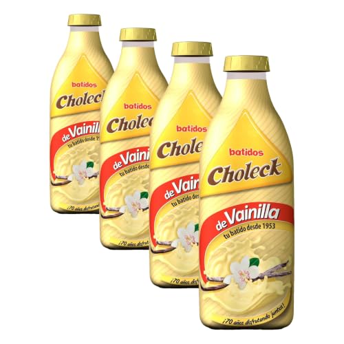 Choleck - Batido Choleck de Vainilla, Bebida Láctea Nutritiva, Sabor a Vainilla, Enriquecido con Calcio y Vitamina D, Ideal para Toda la Familia, 1 L (Paquete de 4)